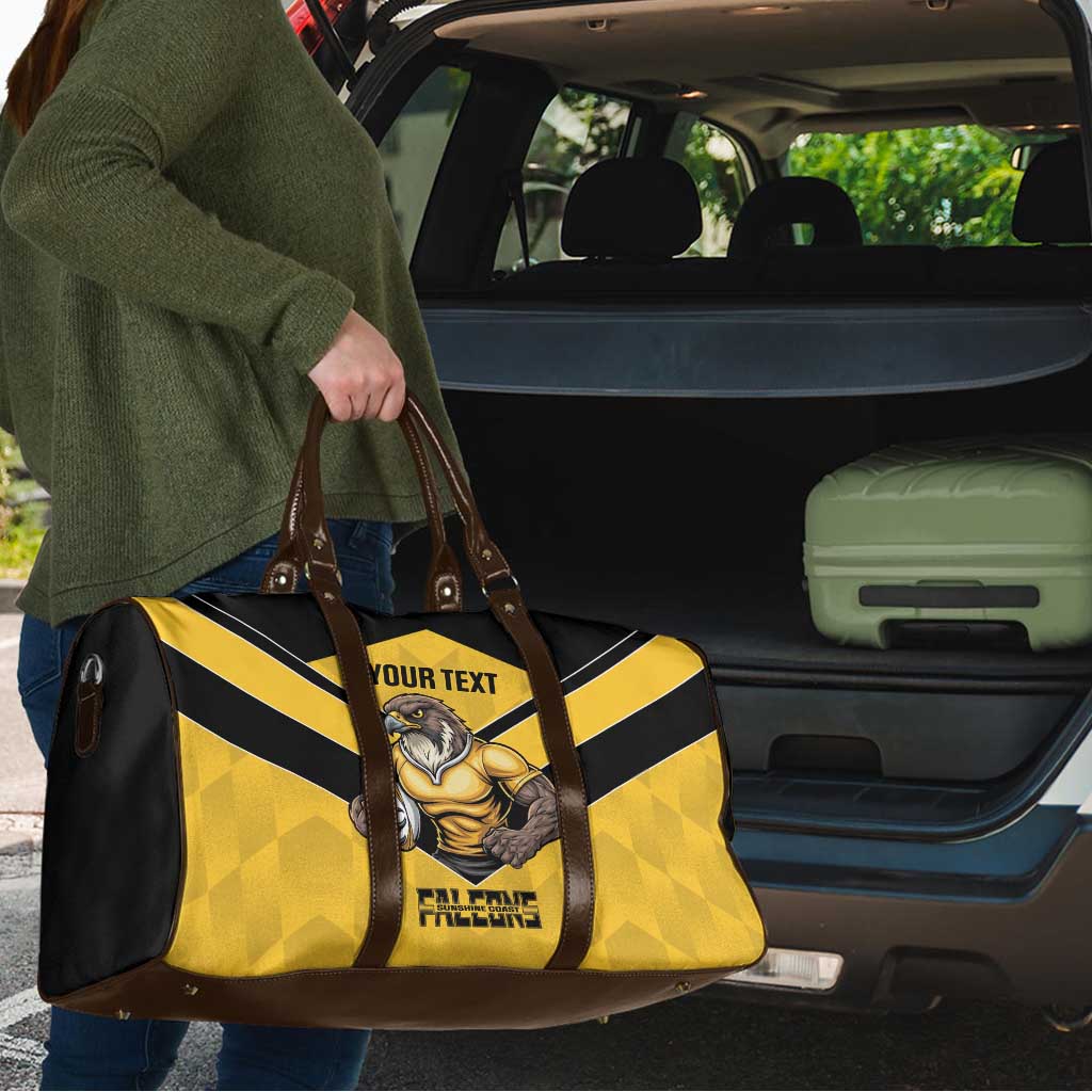 Sunshine Coast Rugby Custom Travel Bag Go Falcons Mascot Sporty Style - Aussie Hoodie