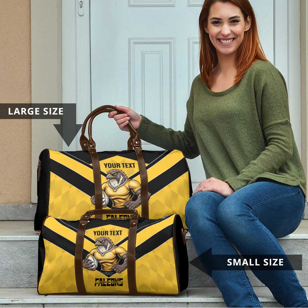 Sunshine Coast Rugby Custom Travel Bag Go Falcons Mascot Sporty Style - Aussie Hoodie