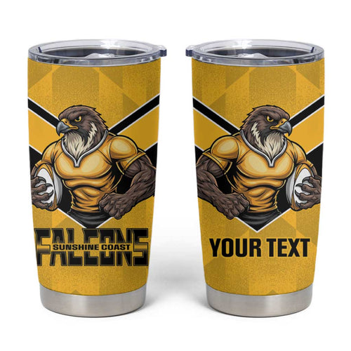 Sunshine Coast Rugby Custom Tumbler Cup Go Falcons Mascot Sporty Style - Aussie Hoodie