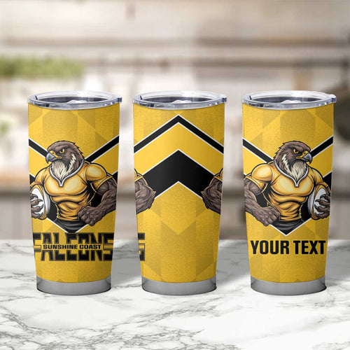 Sunshine Coast Rugby Custom Tumbler Cup Go Falcons Mascot Sporty Style - Aussie Hoodie