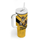 Sunshine Coast Rugby Custom Tumbler With Handle Go Falcons Mascot Sporty Style - Aussie Hoodie