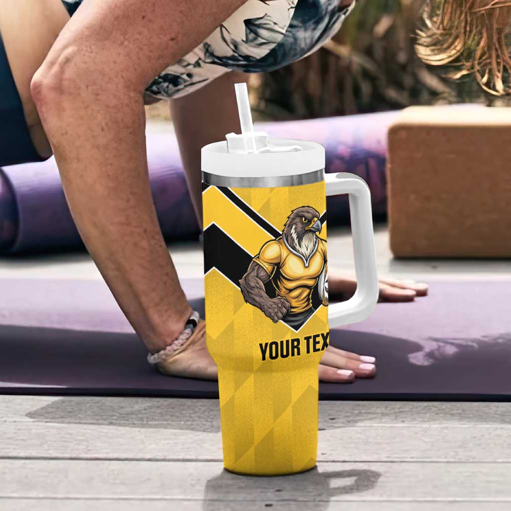 Sunshine Coast Rugby Custom Tumbler With Handle Go Falcons Mascot Sporty Style - Aussie Hoodie