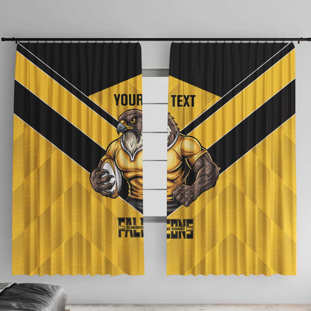Sunshine Coast Rugby Custom Window Curtain Go Falcons Mascot Sporty Style - Aussie Hoodie