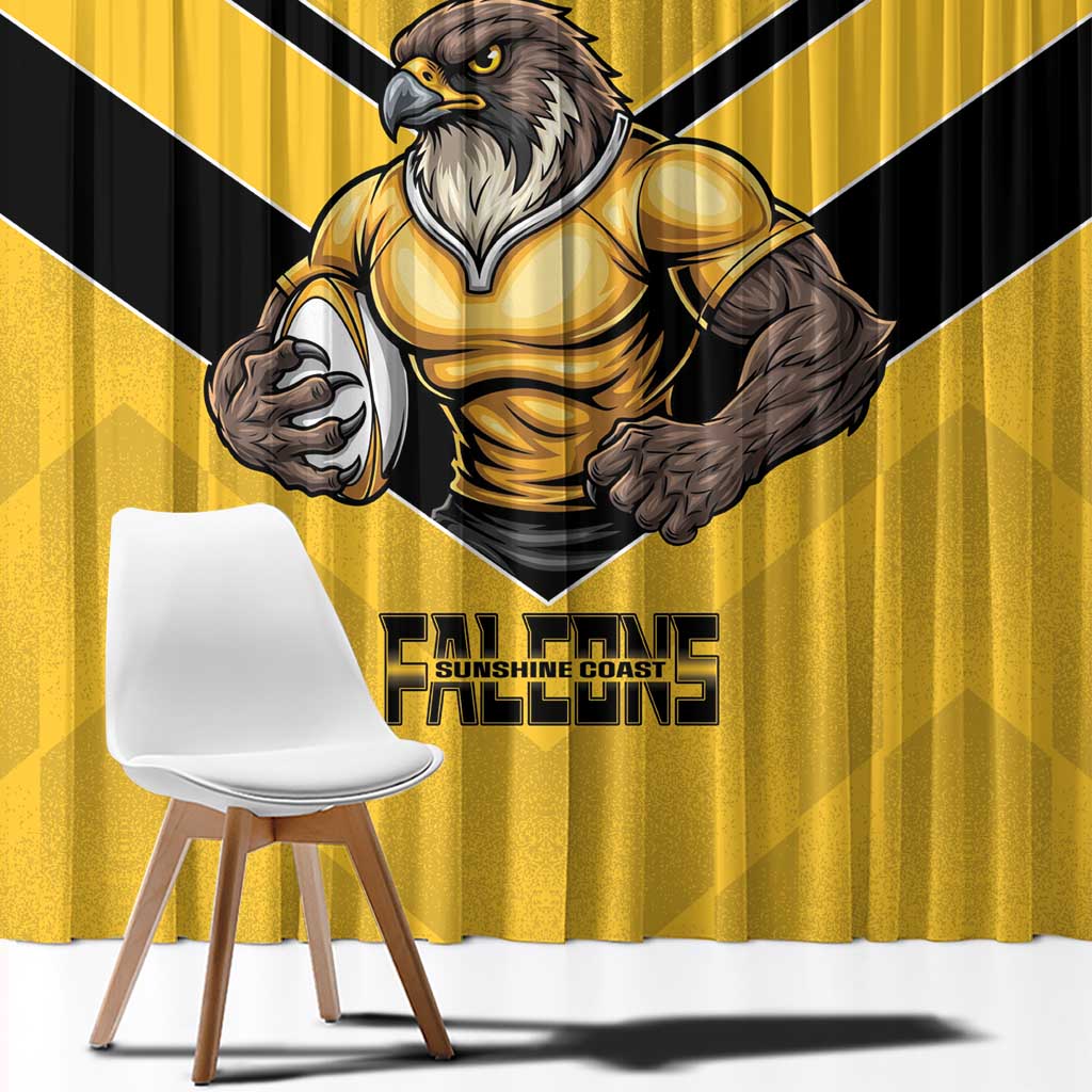 Sunshine Coast Rugby Custom Window Curtain Go Falcons Mascot Sporty Style - Aussie Hoodie