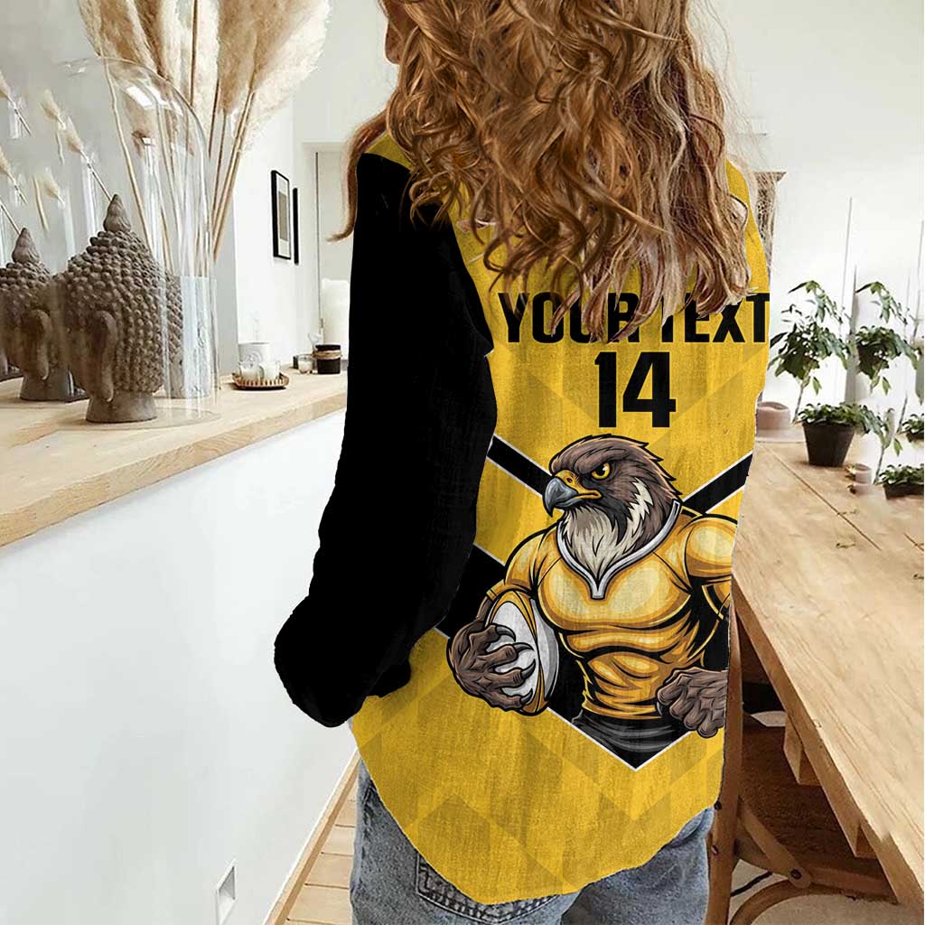 Sunshine Coast Rugby Custom Women Casual Shirt Go Falcons Mascot Sporty Style - Aussie Hoodie