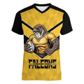 Sunshine Coast Rugby Custom Women V-Neck T-Shirt Go Falcons Mascot Sporty Style - Aussie Hoodie