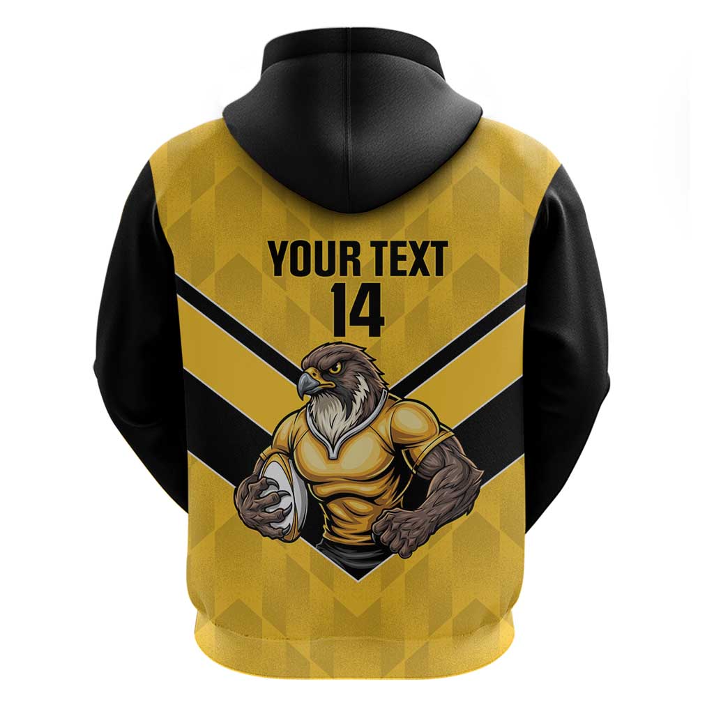 Sunshine Coast Rugby Custom Zip Hoodie Go Falcons Mascot Sporty Style - Aussie Hoodie