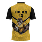 Sunshine Coast Rugby Custom Zipper Polo Shirt Go Falcons Mascot Sporty Style - Aussie Hoodie