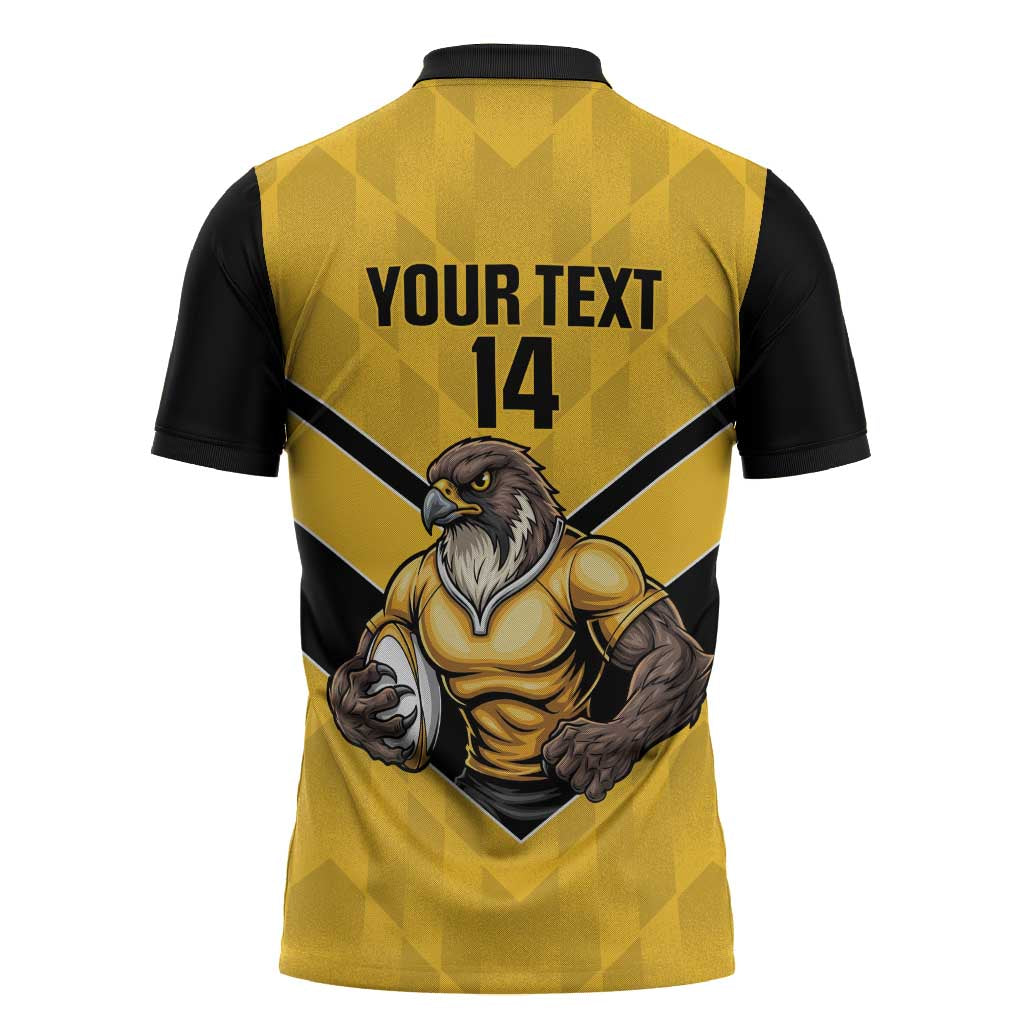 Sunshine Coast Rugby Custom Zipper Polo Shirt Go Falcons Mascot Sporty Style - Aussie Hoodie