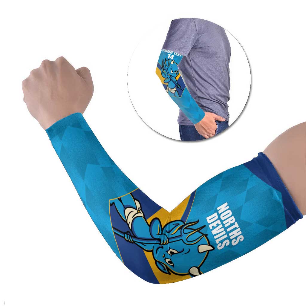 Norths Rugby Custom Arm Sleeves Go Devils Mascot Sporty Style - Aussie Hoodie