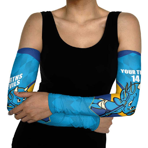 Norths Rugby Custom Arm Sleeves Go Devils Mascot Sporty Style - Aussie Hoodie