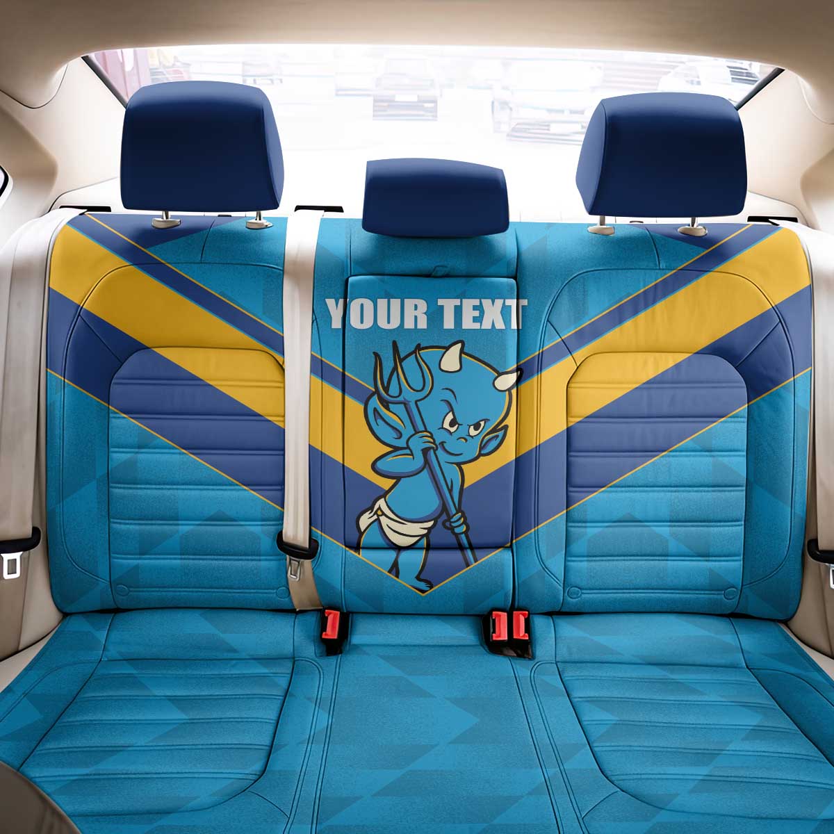 Norths Rugby Custom Back Car Seat Cover Go Devils Mascot Sporty Style - Aussie Hoodie