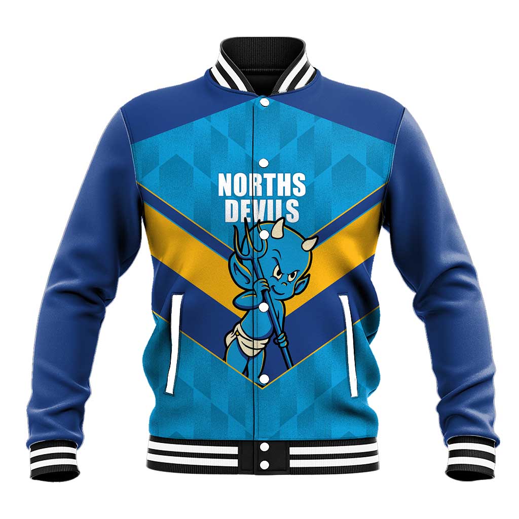 Norths Rugby Custom Baseball Jacket Go Devils Mascot Sporty Style - Aussie Hoodie
