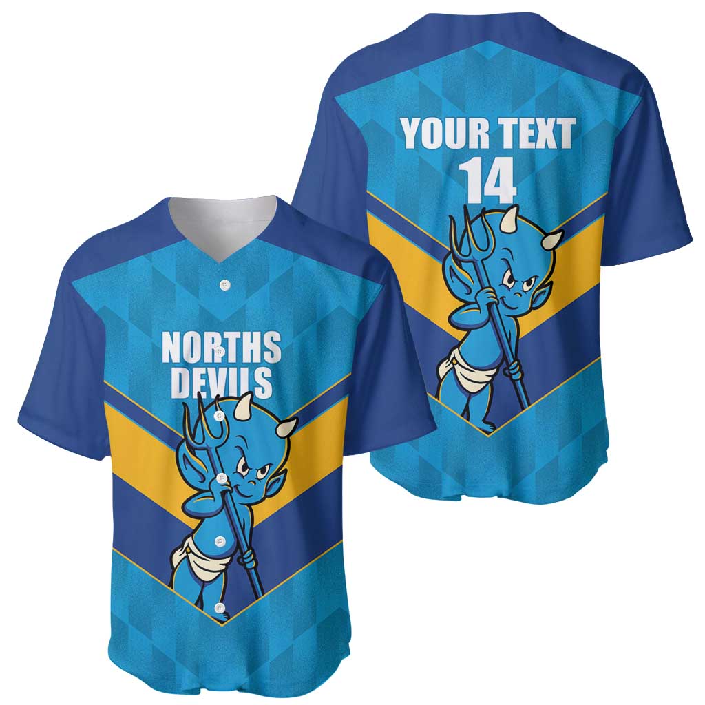 Norths Rugby Custom Baseball Jersey Go Devils Mascot Sporty Style - Aussie Hoodie