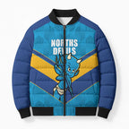 Norths Rugby Custom Bomber Puffer Jacket Go Devils Mascot Sporty Style - Aussie Hoodie