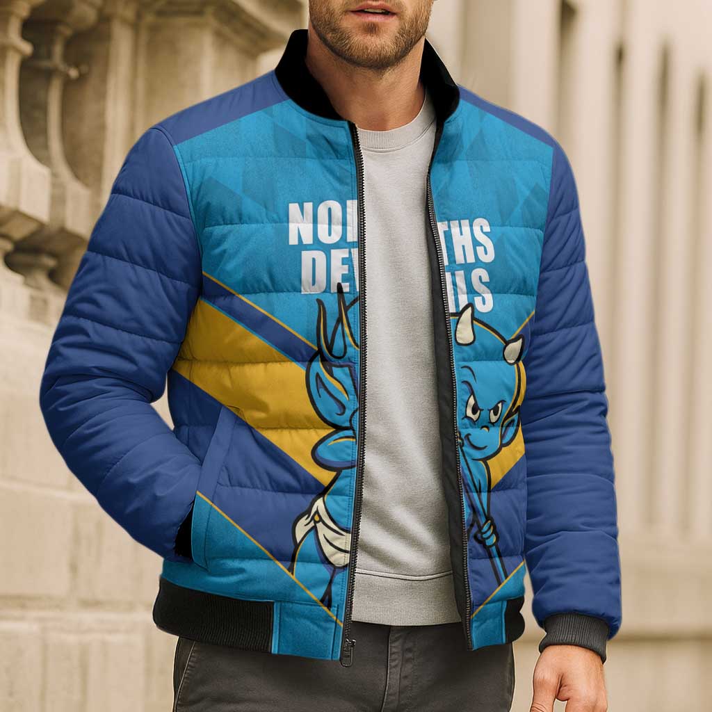 Norths Rugby Custom Bomber Puffer Jacket Go Devils Mascot Sporty Style - Aussie Hoodie