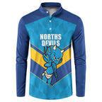 Norths Rugby Custom Button Sweatshirt Go Devils Mascot Sporty Style - Aussie Hoodie