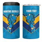 Norths Rugby Custom 4 in 1 Can Cooler Tumbler Go Devils Mascot Sporty Style - Aussie Hoodie