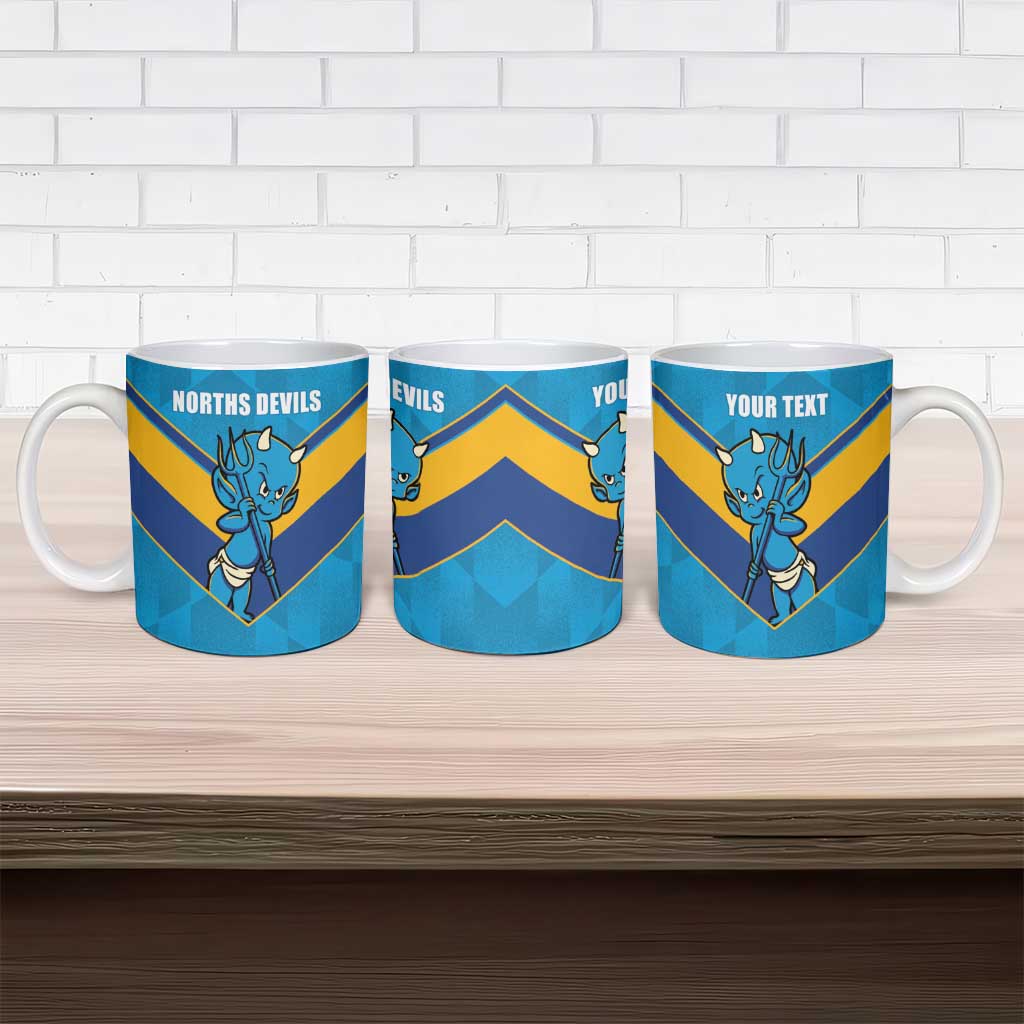 Norths Rugby Custom Ceramic Mug Go Devils Mascot Sporty Style - Aussie Hoodie