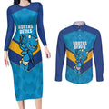 Norths Rugby Custom Couples Matching Long Sleeve Bodycon Dress and Long Sleeve Button Shirt Go Devils Mascot Sporty Style - Aussie Hoodie