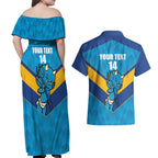 Norths Rugby Custom Couples Matching Off Shoulder Maxi Dress and Hawaiian Shirt Go Devils Mascot Sporty Style - Aussie Hoodie