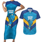 Norths Rugby Custom Couples Matching Short Sleeve Bodycon Dress and Hawaiian Shirt Go Devils Mascot Sporty Style - Aussie Hoodie