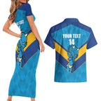Norths Rugby Custom Couples Matching Short Sleeve Bodycon Dress and Hawaiian Shirt Go Devils Mascot Sporty Style - Aussie Hoodie
