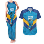 Norths Rugby Custom Couples Matching Tank Maxi Dress and Hawaiian Shirt Go Devils Mascot Sporty Style - Aussie Hoodie