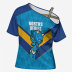 Norths Rugby Custom Cross Shoulder Shirt Go Devils Mascot Sporty Style - Aussie Hoodie