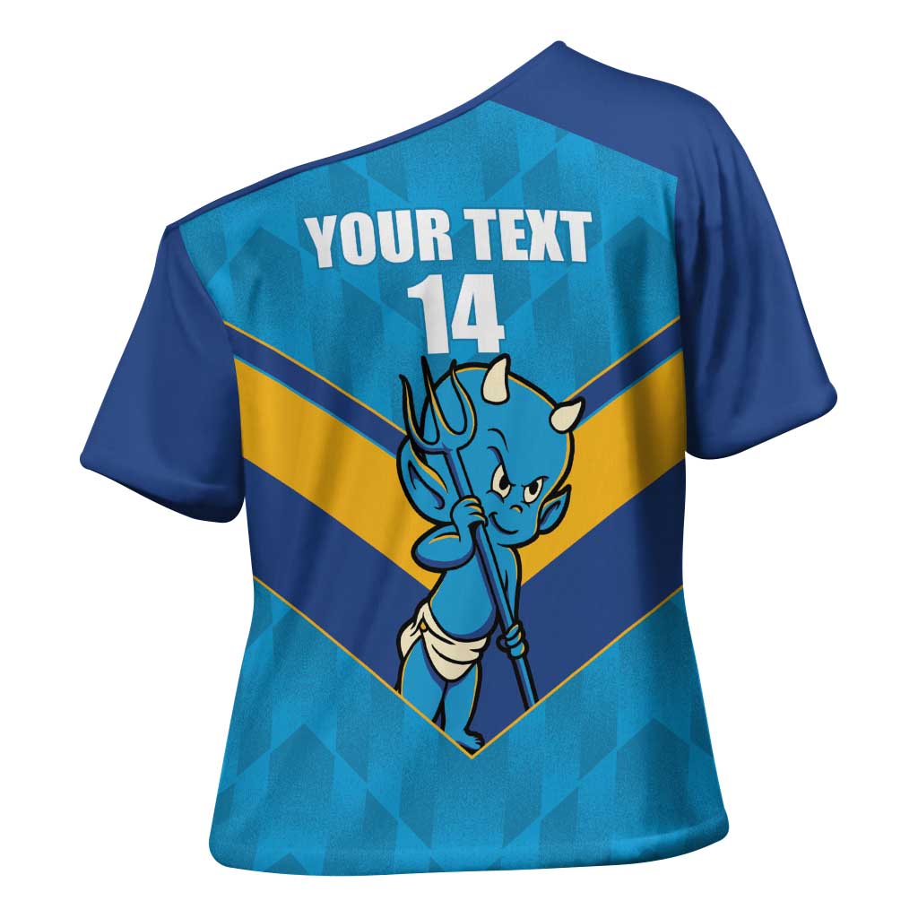 Norths Rugby Custom Cross Shoulder Shirt Go Devils Mascot Sporty Style - Aussie Hoodie
