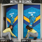 Norths Rugby Custom Door Cover Go Devils Mascot Sporty Style - Aussie Hoodie