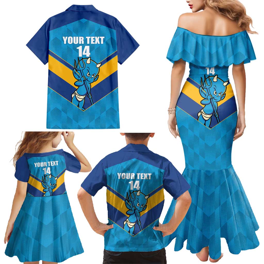 Norths Rugby Custom Family Matching Mermaid Dress and Hawaiian Shirt Go Devils Mascot Sporty Style - Aussie Hoodie