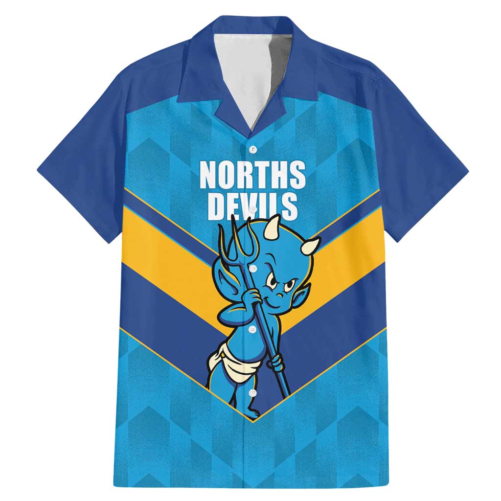 Norths Rugby Custom Family Matching Mermaid Dress and Hawaiian Shirt Go Devils Mascot Sporty Style - Aussie Hoodie