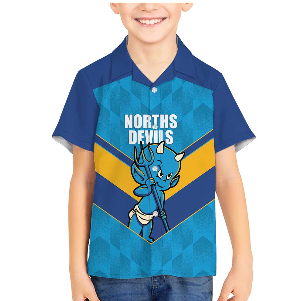 Norths Rugby Custom Family Matching Mermaid Dress and Hawaiian Shirt Go Devils Mascot Sporty Style - Aussie Hoodie