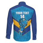 Norths Rugby Custom Family Matching Off The Shoulder Long Sleeve Dress and Hawaiian Shirt Go Devils Mascot Sporty Style - Aussie Hoodie