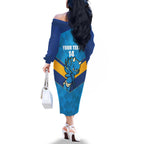 Norths Rugby Custom Family Matching Off The Shoulder Long Sleeve Dress and Hawaiian Shirt Go Devils Mascot Sporty Style - Aussie Hoodie