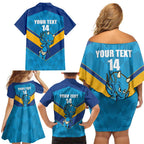 Norths Rugby Custom Family Matching Off Shoulder Short Dress and Hawaiian Shirt Go Devils Mascot Sporty Style - Aussie Hoodie