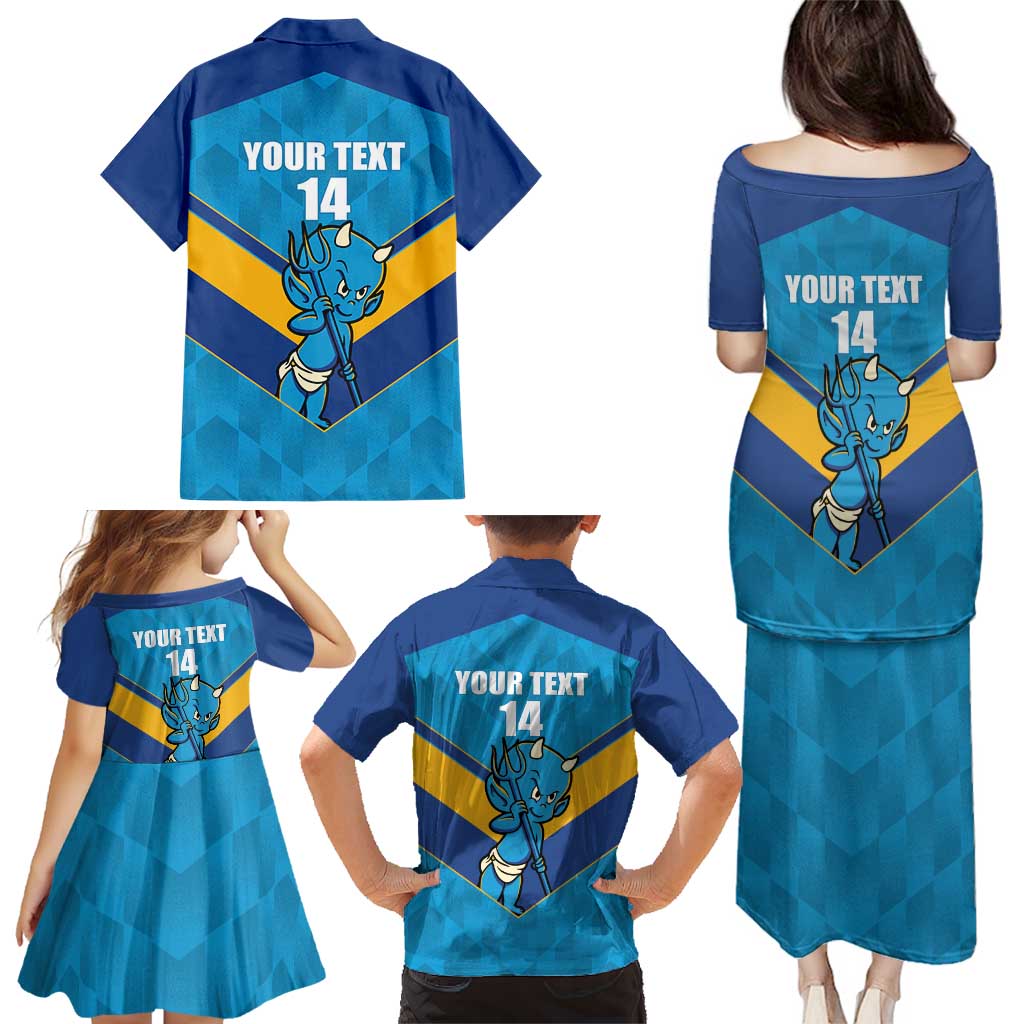 Norths Rugby Custom Family Matching Puletasi and Hawaiian Shirt Go Devils Mascot Sporty Style - Aussie Hoodie