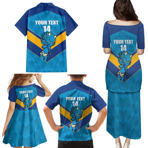 Norths Rugby Custom Family Matching Puletasi and Hawaiian Shirt Go Devils Mascot Sporty Style - Aussie Hoodie