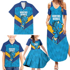 Norths Rugby Custom Family Matching Summer Maxi Dress and Hawaiian Shirt Go Devils Mascot Sporty Style - Aussie Hoodie
