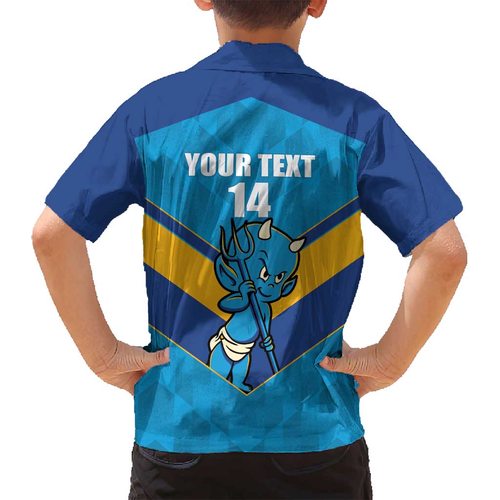 Norths Rugby Custom Family Matching Summer Maxi Dress and Hawaiian Shirt Go Devils Mascot Sporty Style - Aussie Hoodie