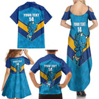 Norths Rugby Custom Family Matching Summer Maxi Dress and Hawaiian Shirt Go Devils Mascot Sporty Style - Aussie Hoodie
