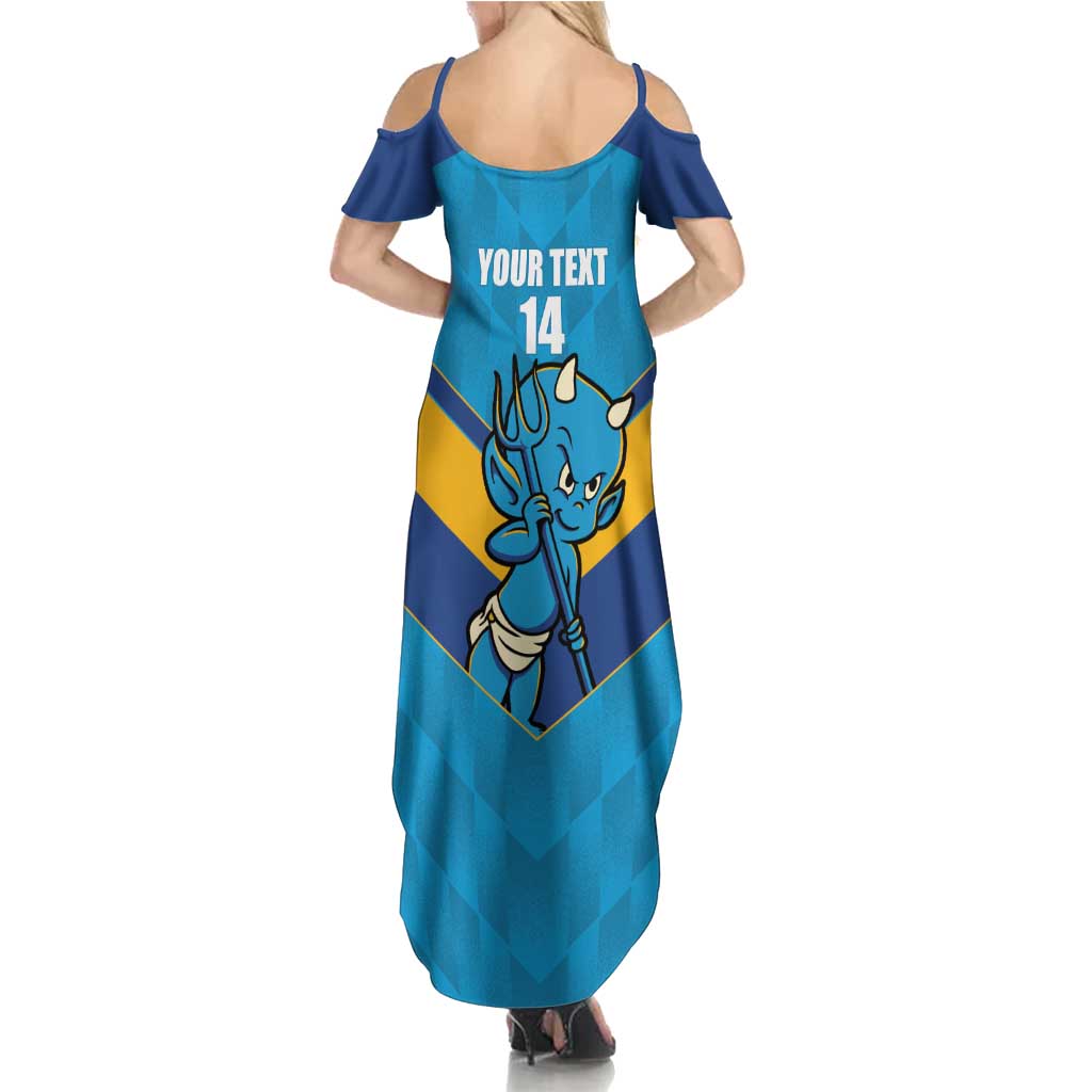 Norths Rugby Custom Family Matching Summer Maxi Dress and Hawaiian Shirt Go Devils Mascot Sporty Style - Aussie Hoodie