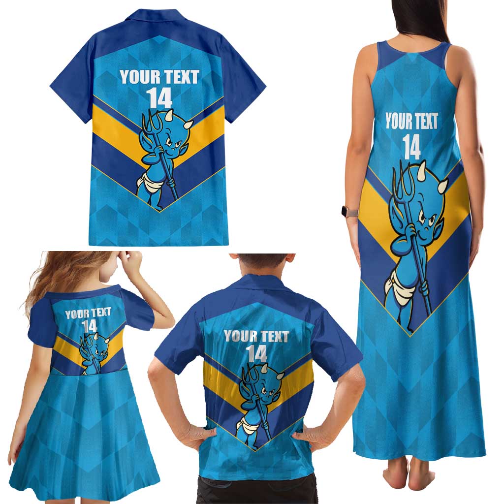 Norths Rugby Custom Family Matching Tank Maxi Dress and Hawaiian Shirt Go Devils Mascot Sporty Style - Aussie Hoodie