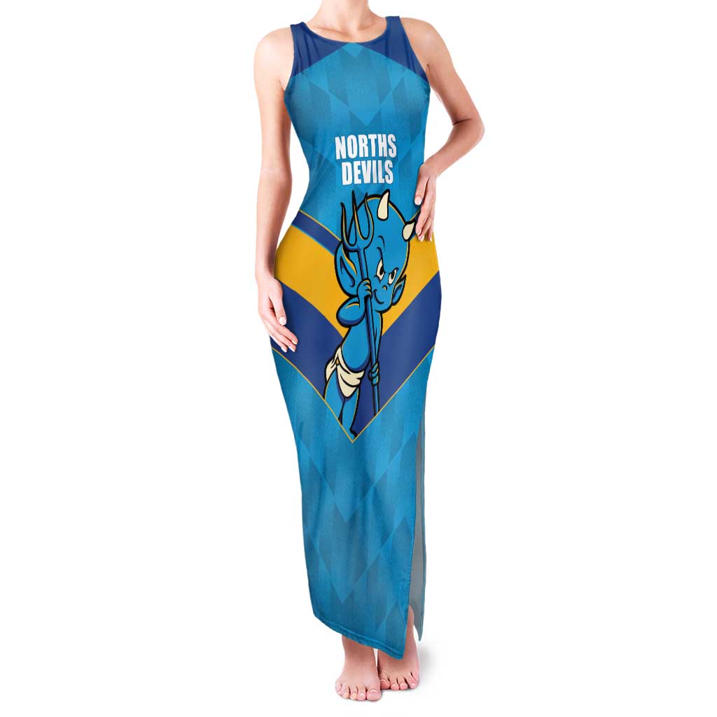 Norths Rugby Custom Family Matching Tank Maxi Dress and Hawaiian Shirt Go Devils Mascot Sporty Style - Aussie Hoodie