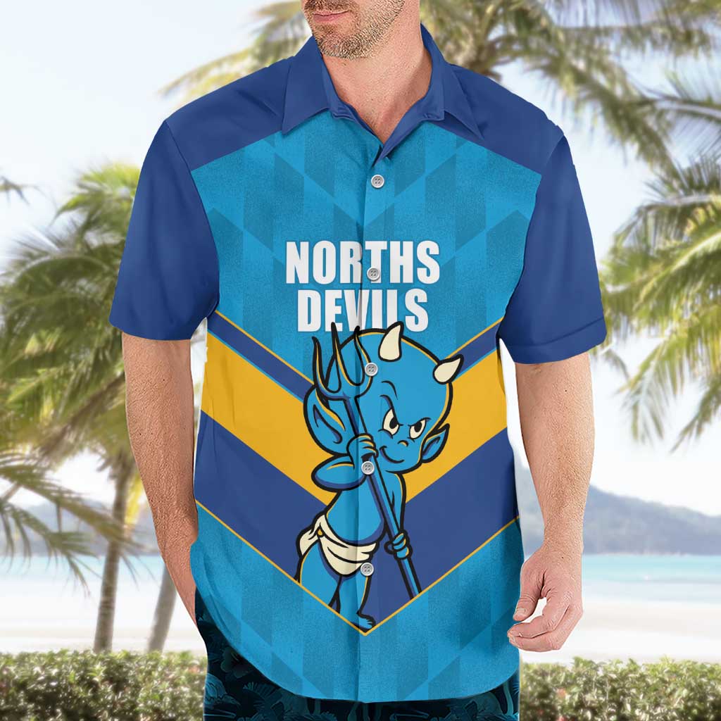 Norths Rugby Custom Hawaiian Shirt Go Devils Mascot Sporty Style - Aussie Hoodie