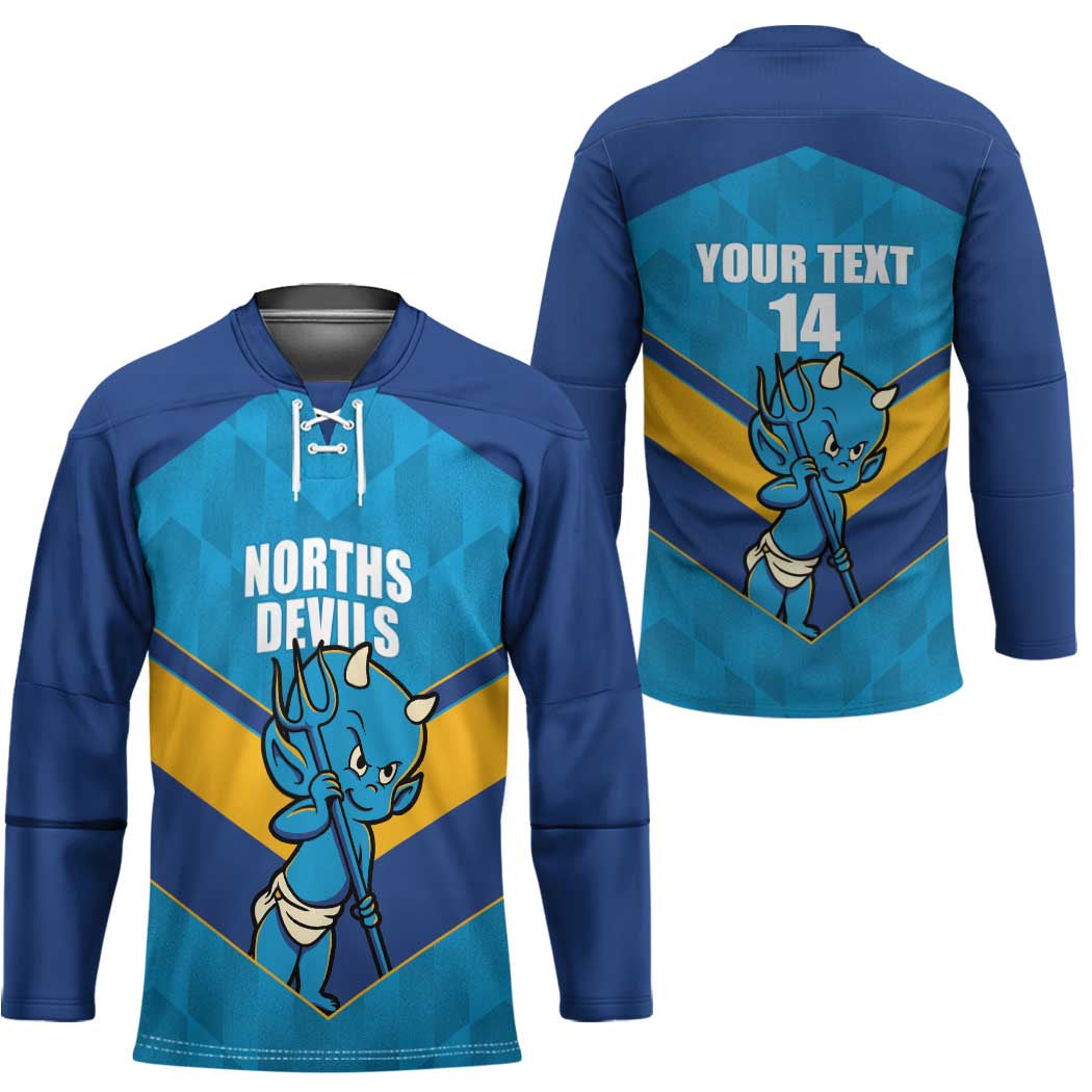 Norths Rugby Custom Hockey Jersey Go Devils Mascot Sporty Style - Aussie Hoodie