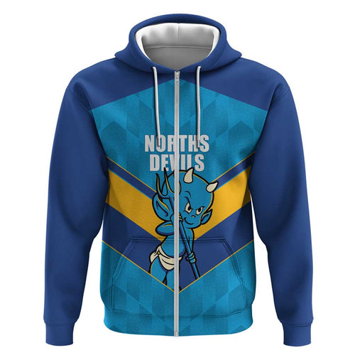 Norths Rugby Custom Hoodie Go Devils Mascot Sporty Style - Aussie Hoodie