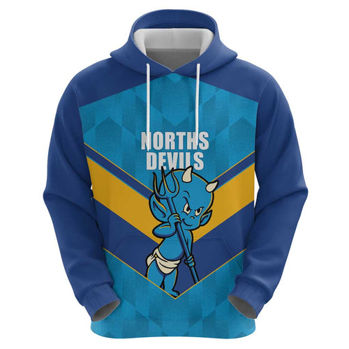 Norths Rugby Custom Hoodie Go Devils Mascot Sporty Style - Aussie Hoodie