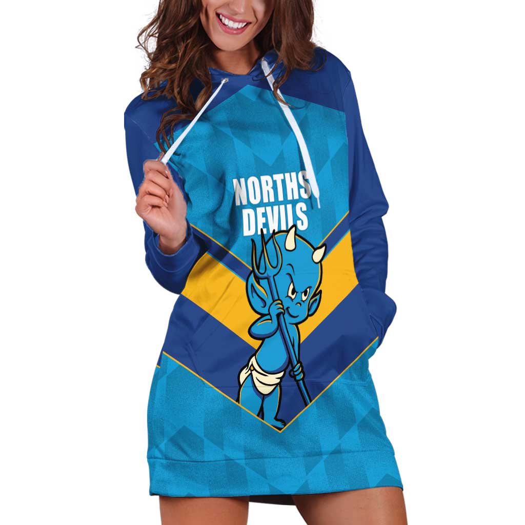 Norths Rugby Custom Hoodie Dress Go Devils Mascot Sporty Style - Aussie Hoodie